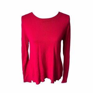 New York & Company Vibrant Red Long Sleeve Top | Women’s Size S | Stretch Knit